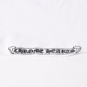 CHROME HEARTS Ribbed Tank Top Sleeveless White L Size CH Cross Scroll Label T Bar Good Condition Used 4a004071