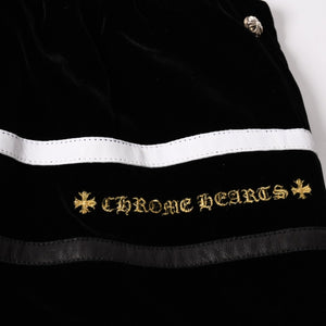 新品未使用品 CHROME HEARTS クロムハーツ Y NOT 25AW トラックパンツ サイズL レーヨン ベロア ブラック 中古 4a004095