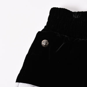 新品未使用品 CHROME HEARTS クロムハーツ Y NOT 25AW トラックパンツ サイズL レーヨン ベロア ブラック 中古 4a004095