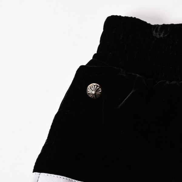 新品未使用品 CHROME HEARTS クロムハーツ Y NOT 25AW トラックパンツ サイズL レーヨン ベロア ブラック 中古 4a004095