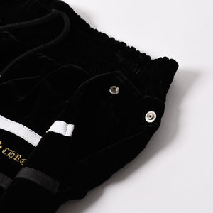 新品未使用品 CHROME HEARTS クロムハーツ Y NOT 25AW トラックパンツ サイズL レーヨン ベロア ブラック 中古 4a004095