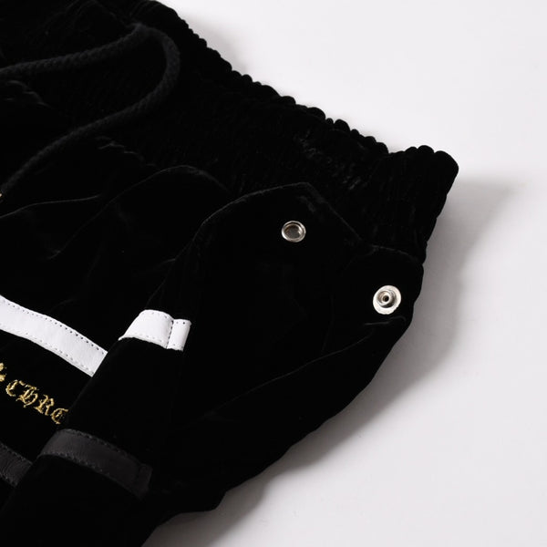 新品未使用品 CHROME HEARTS クロムハーツ Y NOT 25AW トラックパンツ サイズL レーヨン ベロア ブラック 中古 4a004095