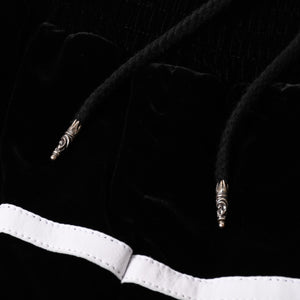 新品未使用品 CHROME HEARTS クロムハーツ Y NOT 25AW トラックパンツ サイズL レーヨン ベロア ブラック 中古 4a004095
