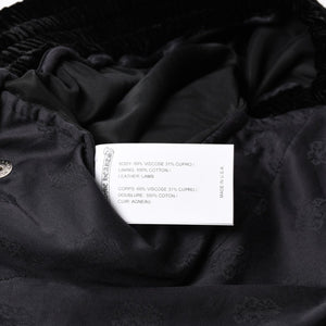 新品未使用品 CHROME HEARTS クロムハーツ Y NOT 25AW トラックパンツ サイズL レーヨン ベロア ブラック 中古 4a004095