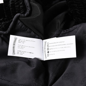 新品未使用品 CHROME HEARTS クロムハーツ Y NOT 25AW トラックパンツ サイズL レーヨン ベロア ブラック 中古 4a004095