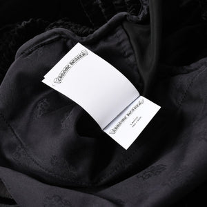 新品未使用品 CHROME HEARTS クロムハーツ Y NOT 25AW トラックパンツ サイズL レーヨン ベロア ブラック 中古 4a004095