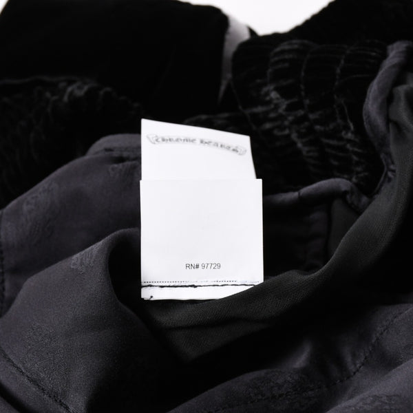 新品未使用品 CHROME HEARTS クロムハーツ Y NOT 25AW トラックパンツ サイズL レーヨン ベロア ブラック 中古 4a004095