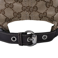 Load image into Gallery viewer, 極美品 GUCCI グッチ GGキャンバス キャップ WORK CAP ワークキャップ シルバー金具 サイズL ブラウン 中古 4a003965