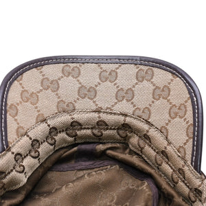 極美品 GUCCI グッチ GGキャンバス キャップ WORK CAP ワークキャップ シルバー金具 サイズL ブラウン 中古 4a003965