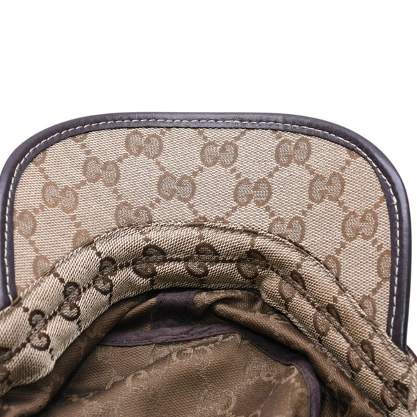 極美品 GUCCI グッチ GGキャンバス キャップ WORK CAP ワークキャップ シルバー金具 サイズL ブラウン 中古 4a003965