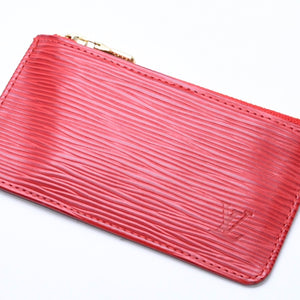 Very Good Condition LOUIS VUITTON Pochette Cle Coin Case Coin Purse M63807 Epi Leather Red Gold Hardware Used 4a003955