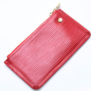 Very Good Condition LOUIS VUITTON Pochette Cle Coin Case Coin Purse M63807 Epi Leather Red Gold Hardware Used 4a003955
