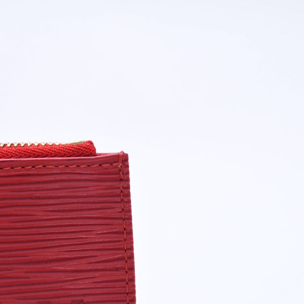 Very Good Condition LOUIS VUITTON Pochette Cle Coin Case Coin Purse M63807 Epi Leather Red Gold Hardware Used 4a003955