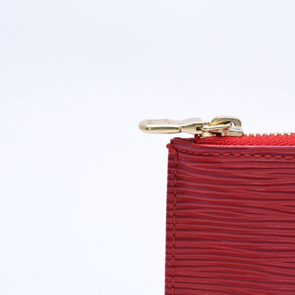 Very Good Condition LOUIS VUITTON Pochette Cle Coin Case Coin Purse M63807 Epi Leather Red Gold Hardware Used 4a003955
