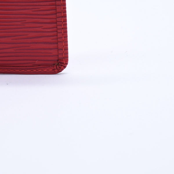 Very Good Condition LOUIS VUITTON Pochette Cle Coin Case Coin Purse M63807 Epi Leather Red Gold Hardware Used 4a003955