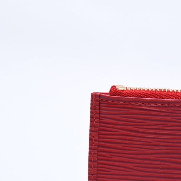 Very Good Condition LOUIS VUITTON Pochette Cle Coin Case Coin Purse M63807 Epi Leather Red Gold Hardware Used 4a003955