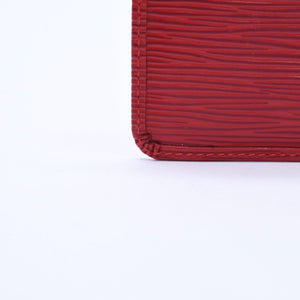 Very Good Condition LOUIS VUITTON Pochette Cle Coin Case Coin Purse M63807 Epi Leather Red Gold Hardware Used 4a003955