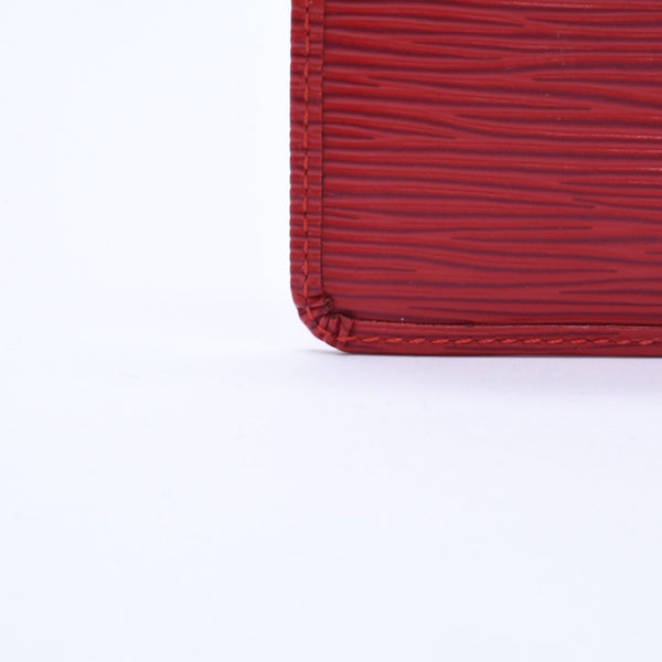 Very Good Condition LOUIS VUITTON Pochette Cle Coin Case Coin Purse M63807 Epi Leather Red Gold Hardware Used 4a003955