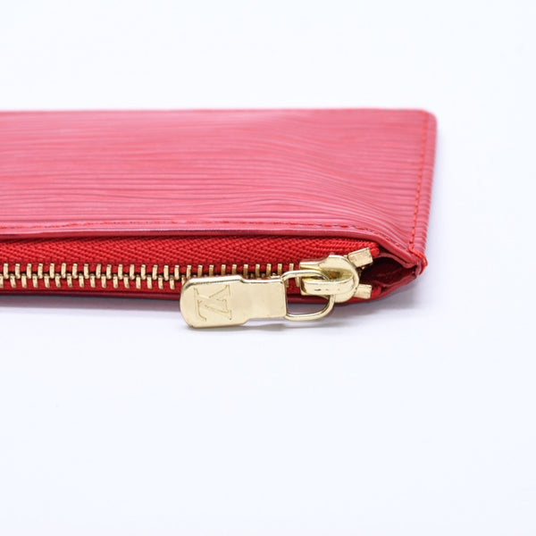 Very Good Condition LOUIS VUITTON Pochette Cle Coin Case Coin Purse M63807 Epi Leather Red Gold Hardware Used 4a003955