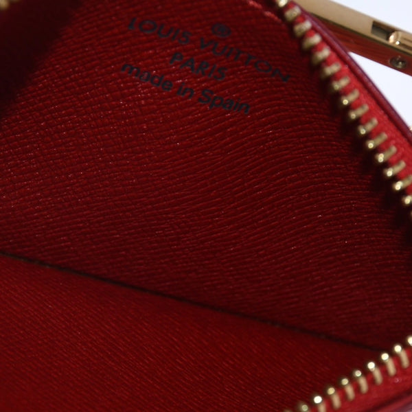 Very Good Condition LOUIS VUITTON Pochette Cle Coin Case Coin Purse M63807 Epi Leather Red Gold Hardware Used 4a003955