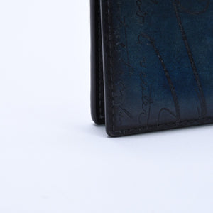 Berluti Berluti Calligraphy Card Case Pass Case Leather Navy Blue F0135 Good Condition Used 4a003974