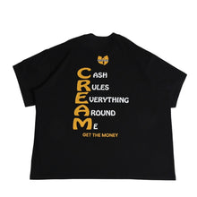 画像をギャラリービューアに読み込む, 極美品 Wu-Tang Clan ウータンクラン オフィシャルTシャツ Wロゴ C.R.E.A.M. ヴィンテージ加工 ブラック イエロー XXLサイズ 中古 4a004123
