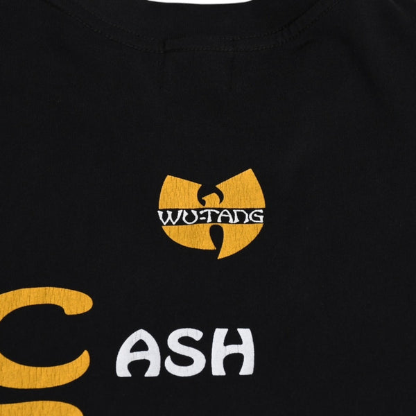 極美品 Wu-Tang Clan ウータンクラン オフィシャルTシャツ Wロゴ C.R.E.A.M. ヴィンテージ加工 ブラック イエロー XXLサイズ 中古 4a004123