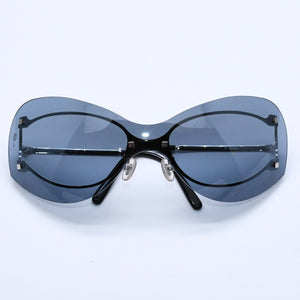 New and unused CARTIER Shield sunglasses eyewear 3989618 Size 110 Blue Silver Used 4a004149
