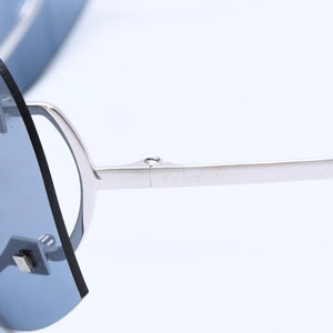 New and unused CARTIER Shield sunglasses eyewear 3989618 Size 110 Blue Silver Used 4a004149