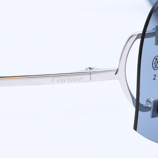 New and unused CARTIER Shield sunglasses eyewear 3989618 Size 110 Blue Silver Used 4a004149