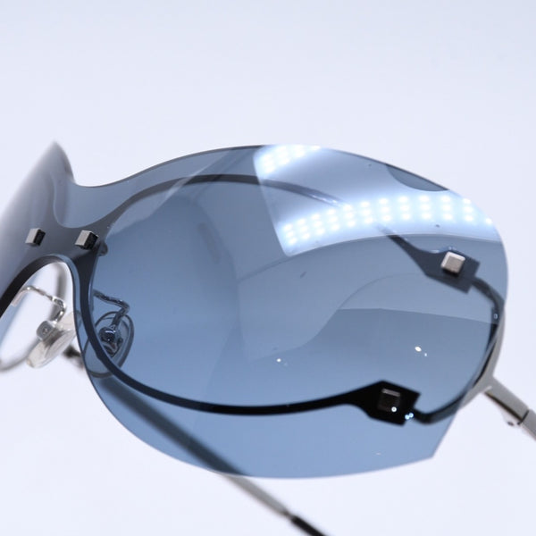 New and unused CARTIER Shield sunglasses eyewear 3989618 Size 110 Blue Silver Used 4a004149