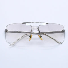 Christian Dior Rimless Sunglasses Silver Hardware Gray Gradient Lens 29G 125 Good Condition Used 4a004137