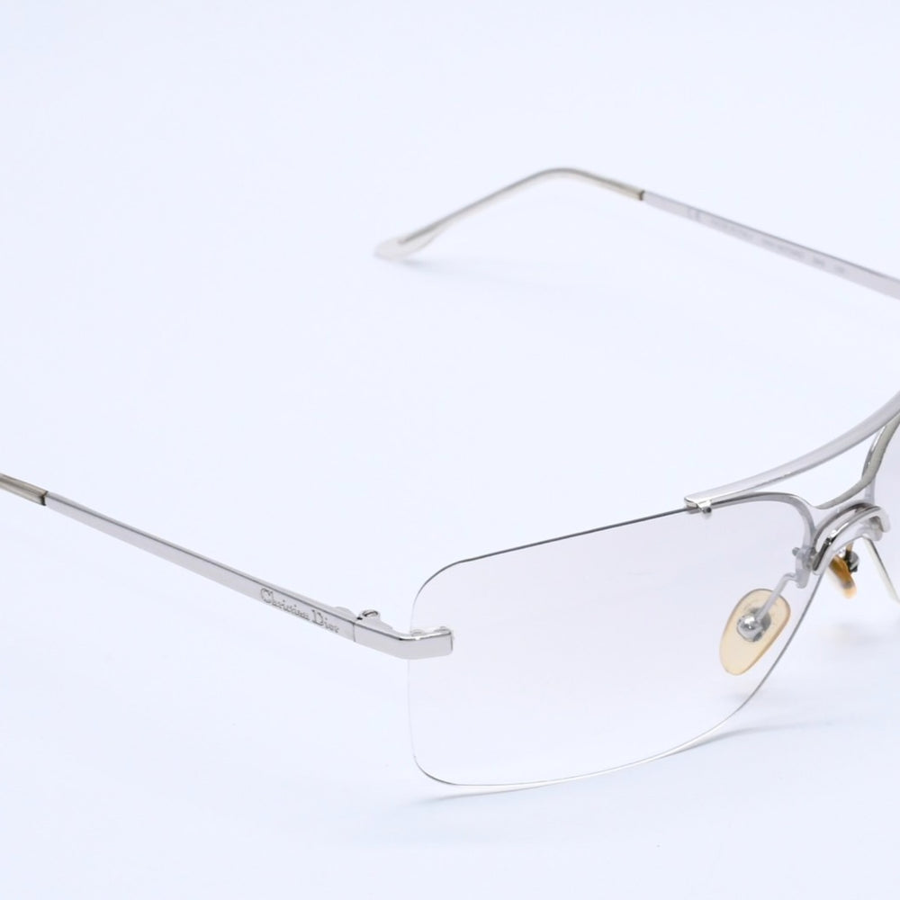 Christian Dior Rimless Sunglasses Silver Hardware Gray Gradient Lens 29G 125 Good Condition Used 4a004137