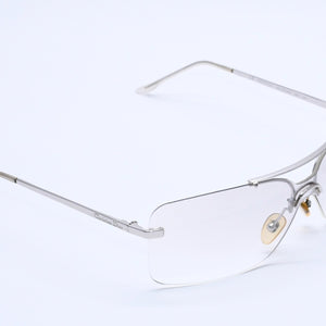 Christian Dior Rimless Sunglasses Silver Hardware Gray Gradient Lens 29G 125 Good Condition Used 4a004137