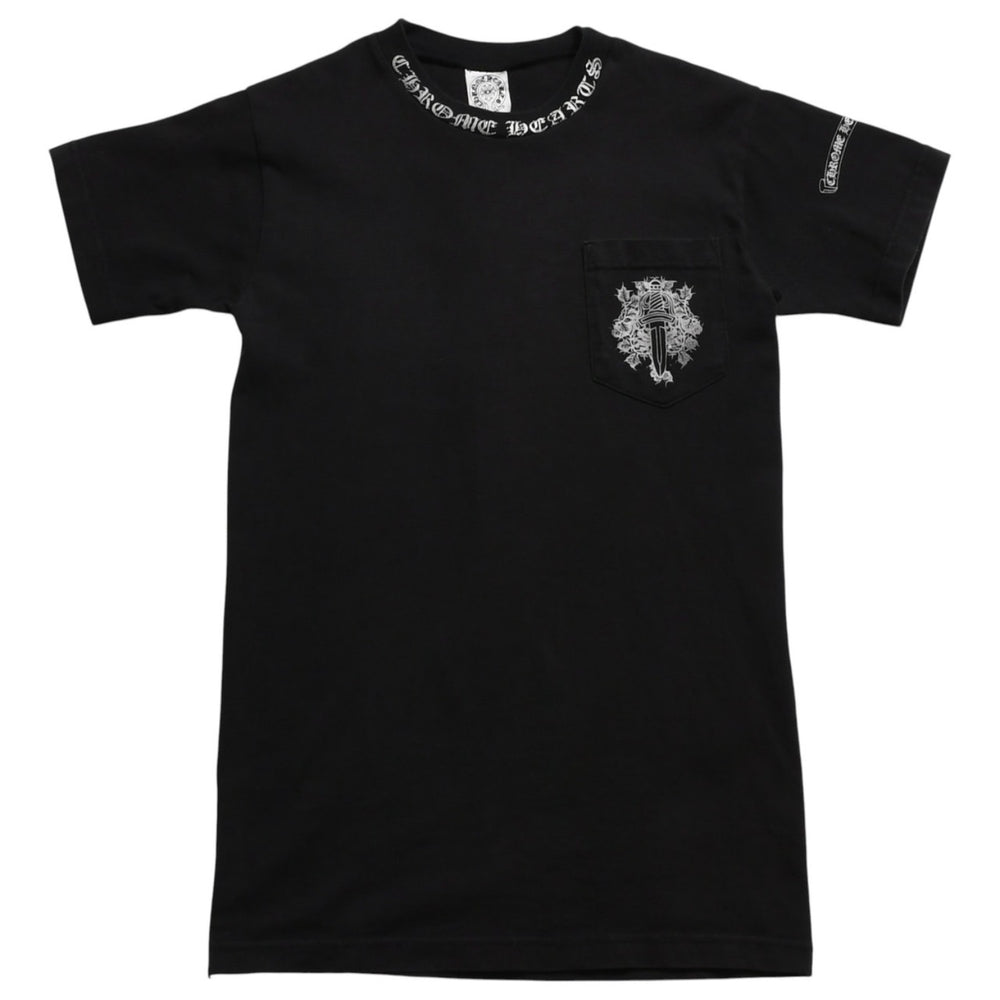 CHROME HEARTS クロムハーツ ダガーポケットTシャツ Black ブラック Silver シルバー サイズL 美品 中古 4a004136