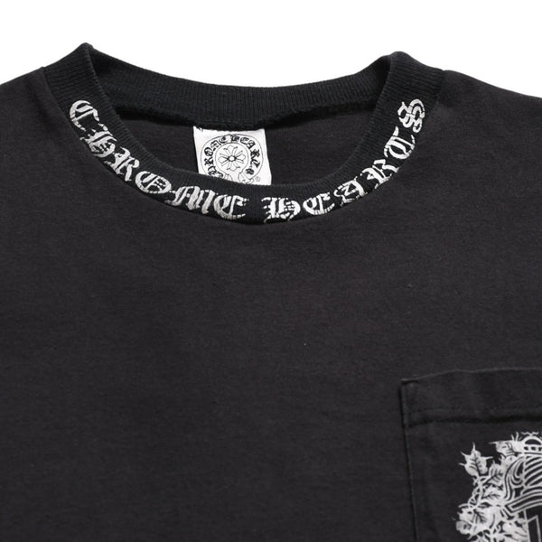 CHROME HEARTS クロムハーツ ダガーポケットTシャツ Black ブラック Silver シルバー サイズL 美品 中古 4a004136