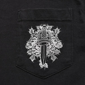 CHROME HEARTS クロムハーツ ダガーポケットTシャツ Black ブラック Silver シルバー サイズL 美品 中古 4a004136