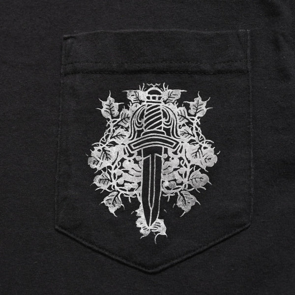 CHROME HEARTS クロムハーツ ダガーポケットTシャツ Black ブラック Silver シルバー サイズL 美品 中古 4a004136