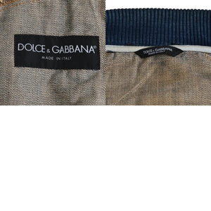 DOLCE &  GABBANA Dolce&ガBubana NAVY Hybrid Leather &  Denim Jacket, Navy, Hybrid Denim Jacket, Size 46, Good Condition, Used, 4a004148
