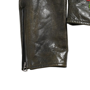 DOLCE &  GABBANA Dolce&ガL'Abbana Silk Lambskin Leather Jacket, Size 48, Khaki/Red with Silver Hardware, Excellent Condition, Used, 4a004147