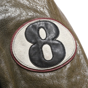 DOLCE &  GABBANA Dolce&ガL'Abbana Silk Lambskin Leather Jacket, Size 48, Khaki/Red with Silver Hardware, Excellent Condition, Used, 4a004147