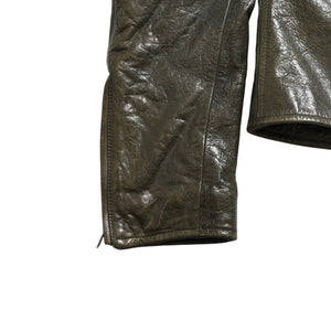 DOLCE &  GABBANA Dolce&ガL'Abbana Silk Lambskin Leather Jacket, Size 48, Khaki/Red with Silver Hardware, Excellent Condition, Used, 4a004147