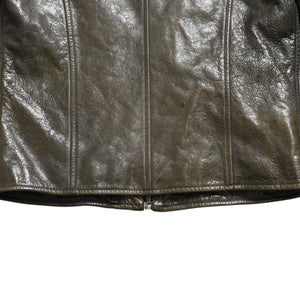 DOLCE &  GABBANA Dolce&ガL'Abbana Silk Lambskin Leather Jacket, Size 48, Khaki/Red with Silver Hardware, Excellent Condition, Used, 4a004147