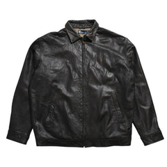Polo Ralph Lauren ポロラルフローレン レザースイングトップ ジャケット ブラウン ダークブラウン サイズXL 美品 中古 4a004154