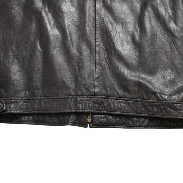 Polo Ralph Lauren ポロラルフローレン レザースイングトップ ジャケット ブラウン ダークブラウン サイズXL 美品 中古 4a004154