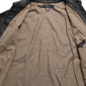 Polo Ralph Lauren ポロラルフローレン レザースイングトップ ジャケット ブラウン ダークブラウン サイズXL 美品 中古 4a004154