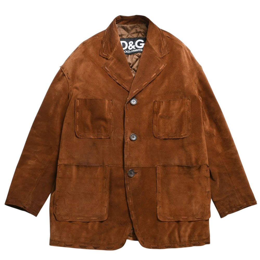 DOLCE & GABBANA ドルチェアンドガッバーナ レザージャケット ブラウン レザージャケット 美品 中古 4a004150