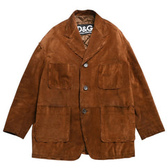 DOLCE & GABBANA ドルチェアンドガッバーナ レザージャケット ブラウン レザージャケット 美品 中古 4a004150