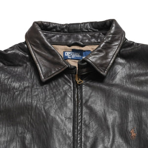 Polo Ralph Lauren ポロラルフローレン レザースイングトップ ジャケット ブラウン ダークブラウン サイズXL 美品 中古 4a004154