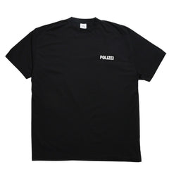 極美品 VETEMENTS ヴェトモン Tシャツ POLIZEI リフレクター ブラック サイズ S コットン UA53TR450B 中古 4a004124